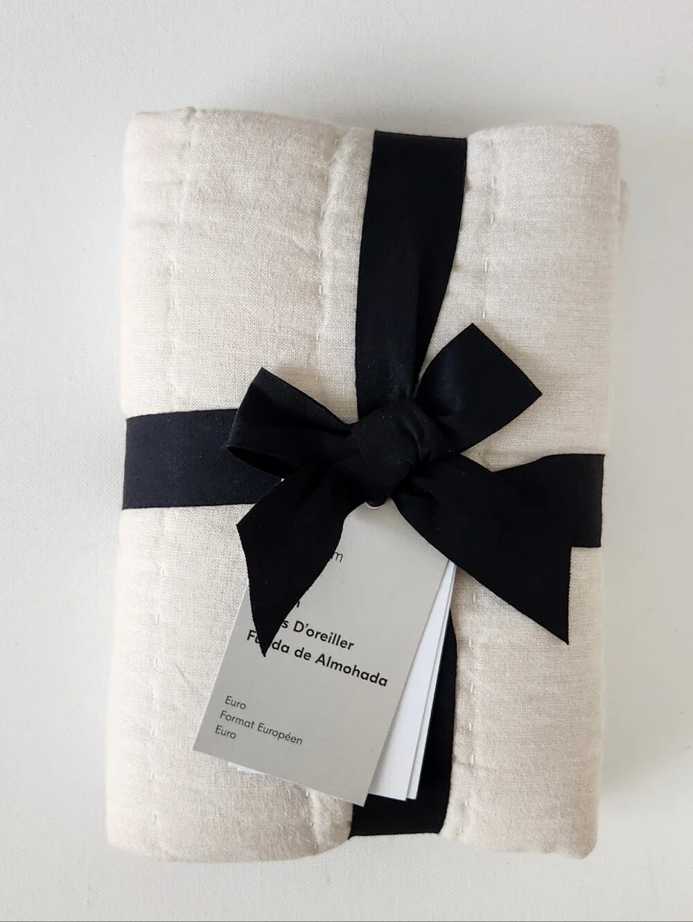 1x West Elm Euro Sham - European Flax Linen Cotton Pick Stitch - New NWT